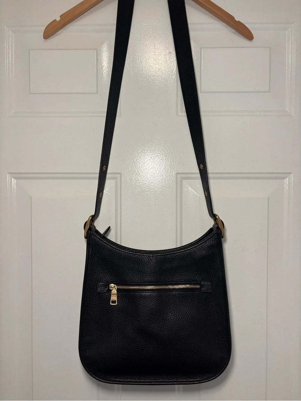 Coach Emery Black Grained Pebbled Leather Crossbody Shoulder Bag Purse